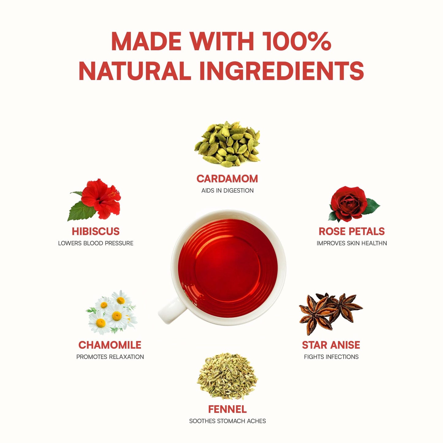 Skin Glow Tea | Natural | Promotes Relaxation, Helps Skin Glow | 50 cups