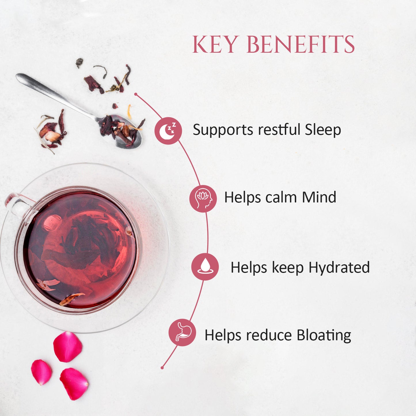 Unwind Hibiscus Herbal Tea | Pack of 2 | Promotes Relaxation, Helps Skin Glow | 40 Teabags