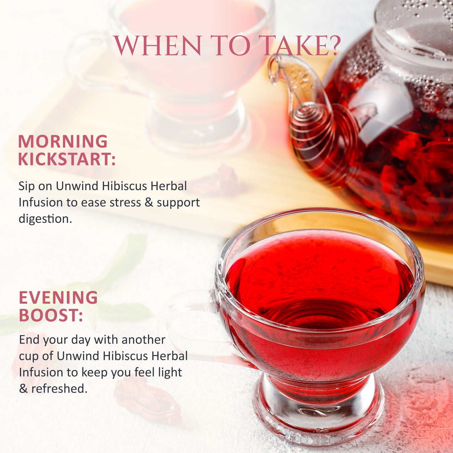 Unwind Hibiscus Herbal Tea | Pack of 2 | Promotes Relaxation, Helps Skin Glow | 40 Teabags
