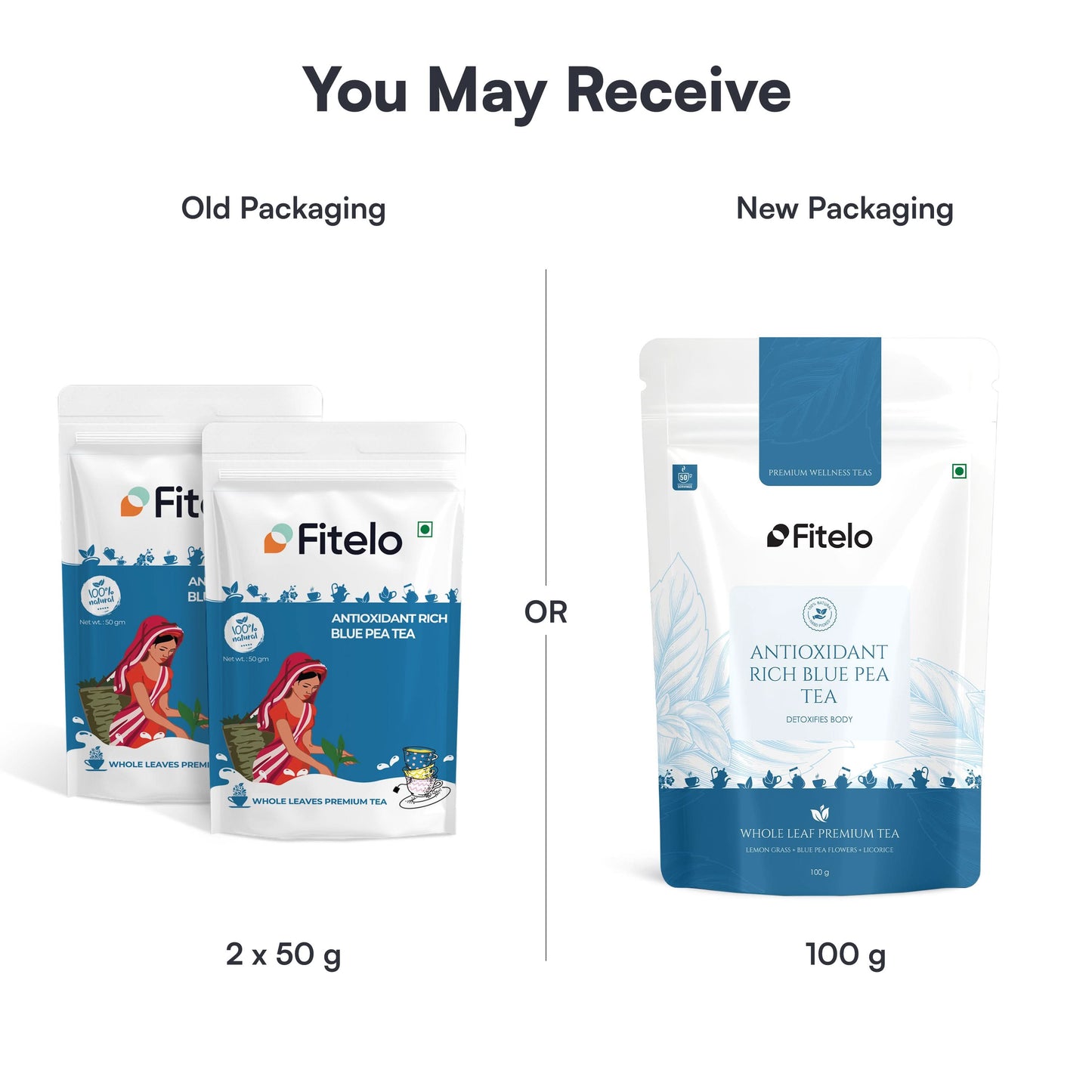 Antioxidant Rich Blue Pea Tea | Natural | Rich in Antioxidants, Improves Digestion | Helps in weight management | 50 cups