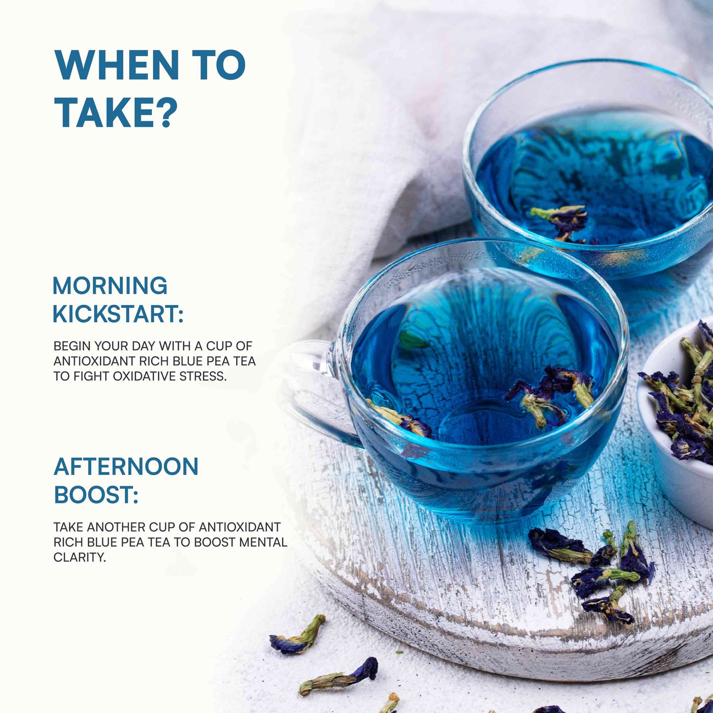 Antioxidant Rich Blue Pea Tea | Natural | Rich in Antioxidants, Improves Digestion | Helps in weight management | 50 cups
