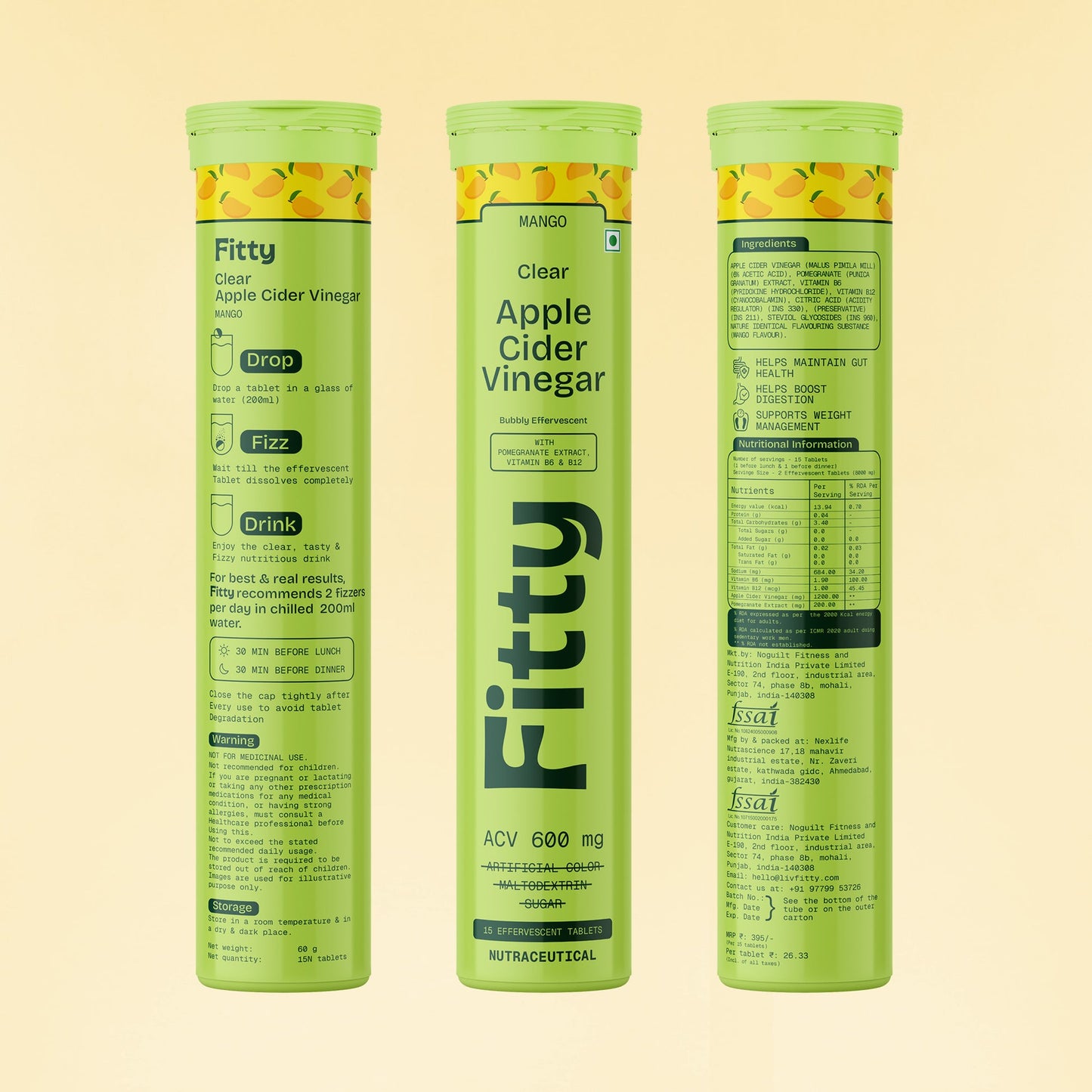 Fitty 600mg ACV Fizz | Mango