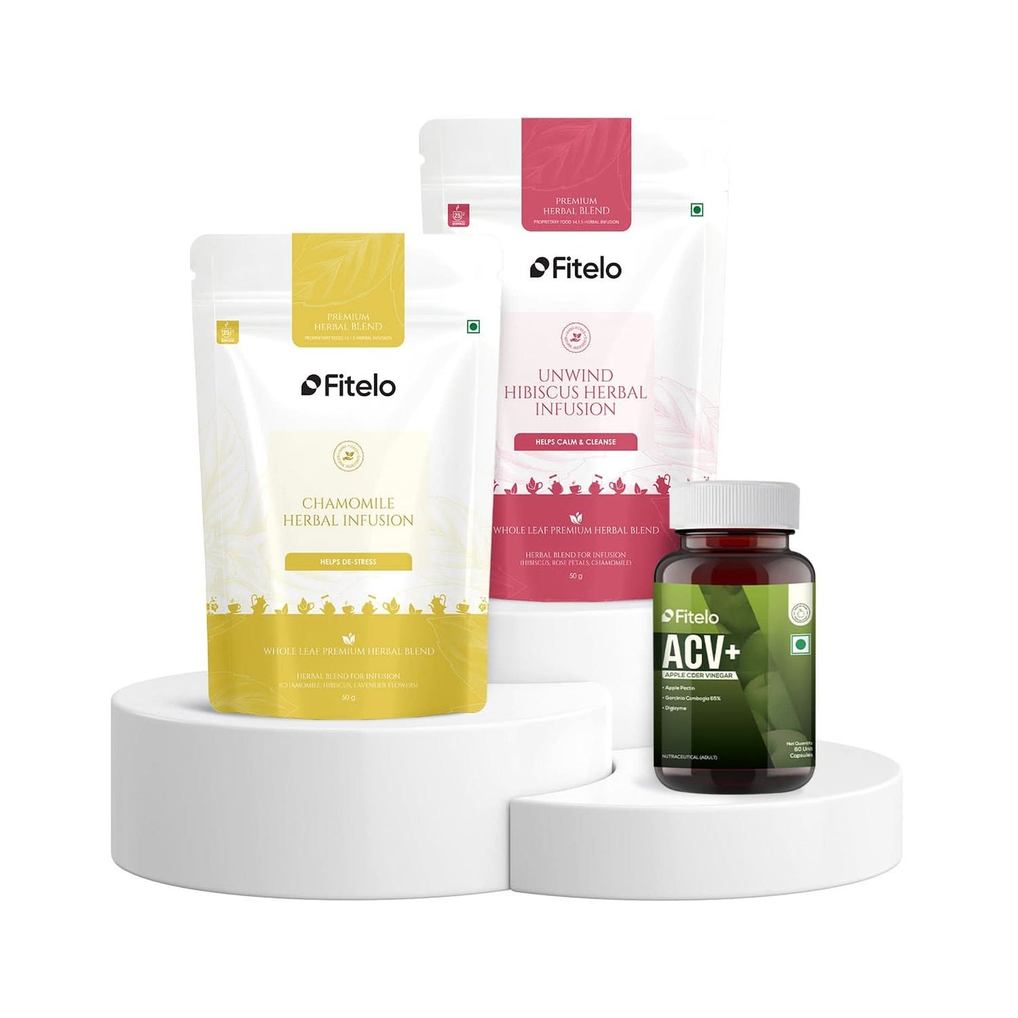 Fitelo Stress Relief & Skin Glow Combo | Calm Mind, Better Digestion & Natural Glow | 1 Month