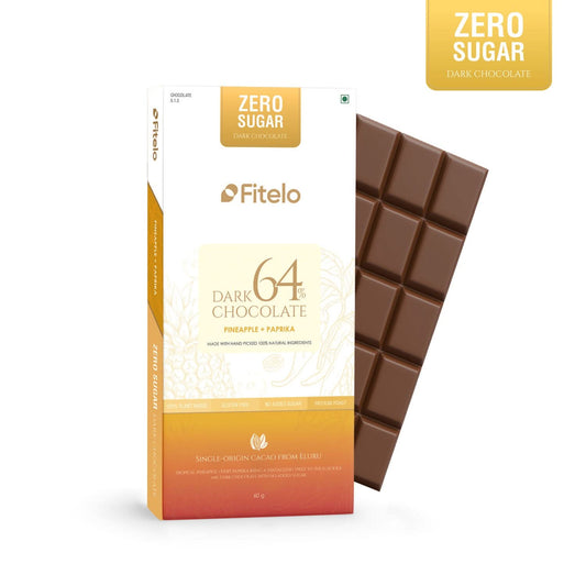 64% Dark Chocolate with Pineapple & Paprika | No Added Sugar | Plant-based & Gluten-Free | Pack of 4