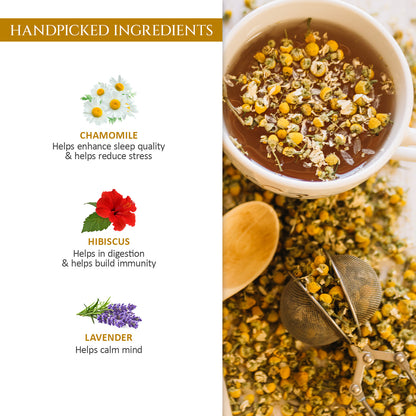 Chamomile+ Deep Sleep Tea | Pack of 2 | Helps in Relaxing Body & Mind | Helps in Relaxation | 40 Teabags