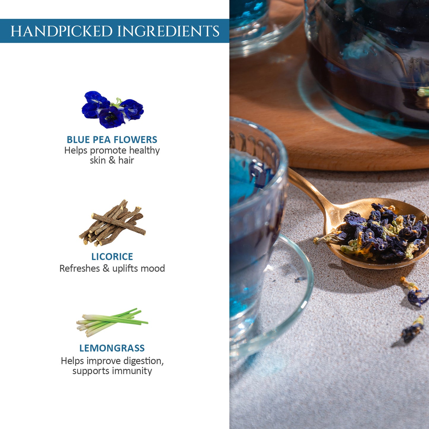 Antioxidant Rich Blue Pea Tea | Pack of 2 | Rich in Antioxidants, Improves Digestion | Helps in weight management | 40 Teabags