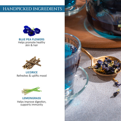 Antioxidant Rich Blue Pea Tea | Pack of 2 | Rich in Antioxidants, Improves Digestion | Helps in weight management | 40 Teabags