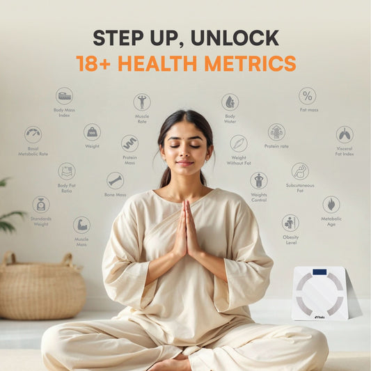 Fitelo Smart Scale | Track 18 Body Metrics | Track your weight loss journey 🏋️‍♀️ | White