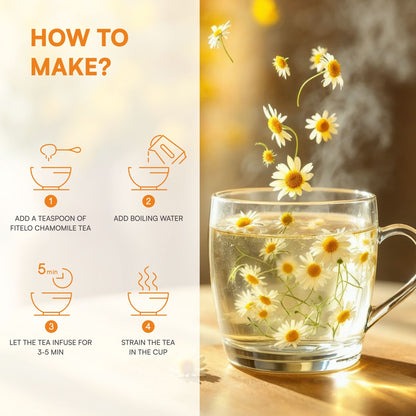 Chamomile+ Deep Sleep Tea | Natural | Helps in Relaxing Body & Mind | Helps in Relaxation | 50 cups