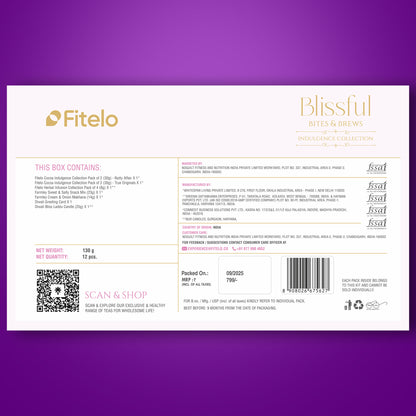 Fitelo Deluxe Diwali Gift Hamper | 12-in-1  Healthy Gift Box with Sugar Free Chocolates, Herbal Teas, Makhana, Snack Mix, Candle & Greeting Card