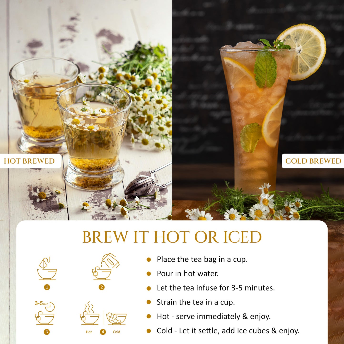 Chamomile+ Deep Sleep Tea | Pack of 2 | Helps in Relaxing Body & Mind | Helps in Relaxation | 40 Teabags