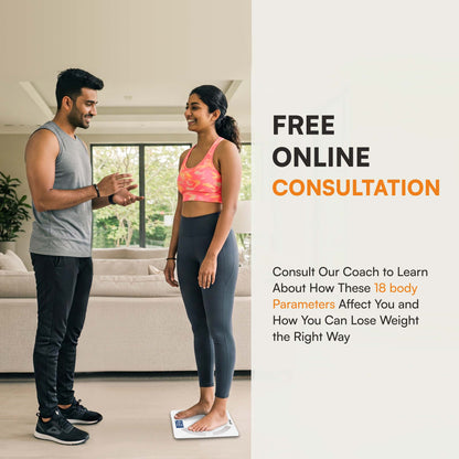 Fitelo Smart Scale | Track 18 Body Metrics | Track your weight loss journey 🏋️‍♀️ | White