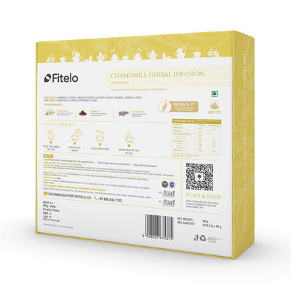 Chamomile+ Deep Sleep Tea | Pack of 2 | Helps in Relaxing Body & Mind | Helps in Relaxation | 48 Teabags