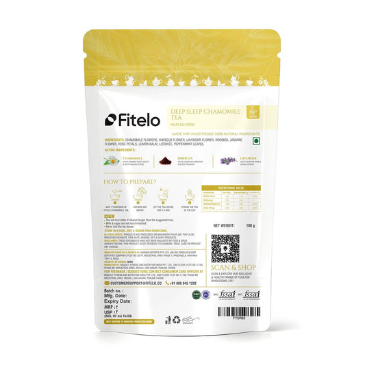 Chamomile+ Deep Sleep Tea | Natural | Helps in Relaxing Body & Mind | Helps in Relaxation | 50 cups