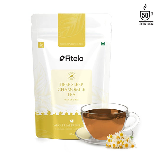 Chamomile+ Deep Sleep Tea | Natural | Helps in Relaxing Body & Mind | Helps in Relaxation | 50 cups