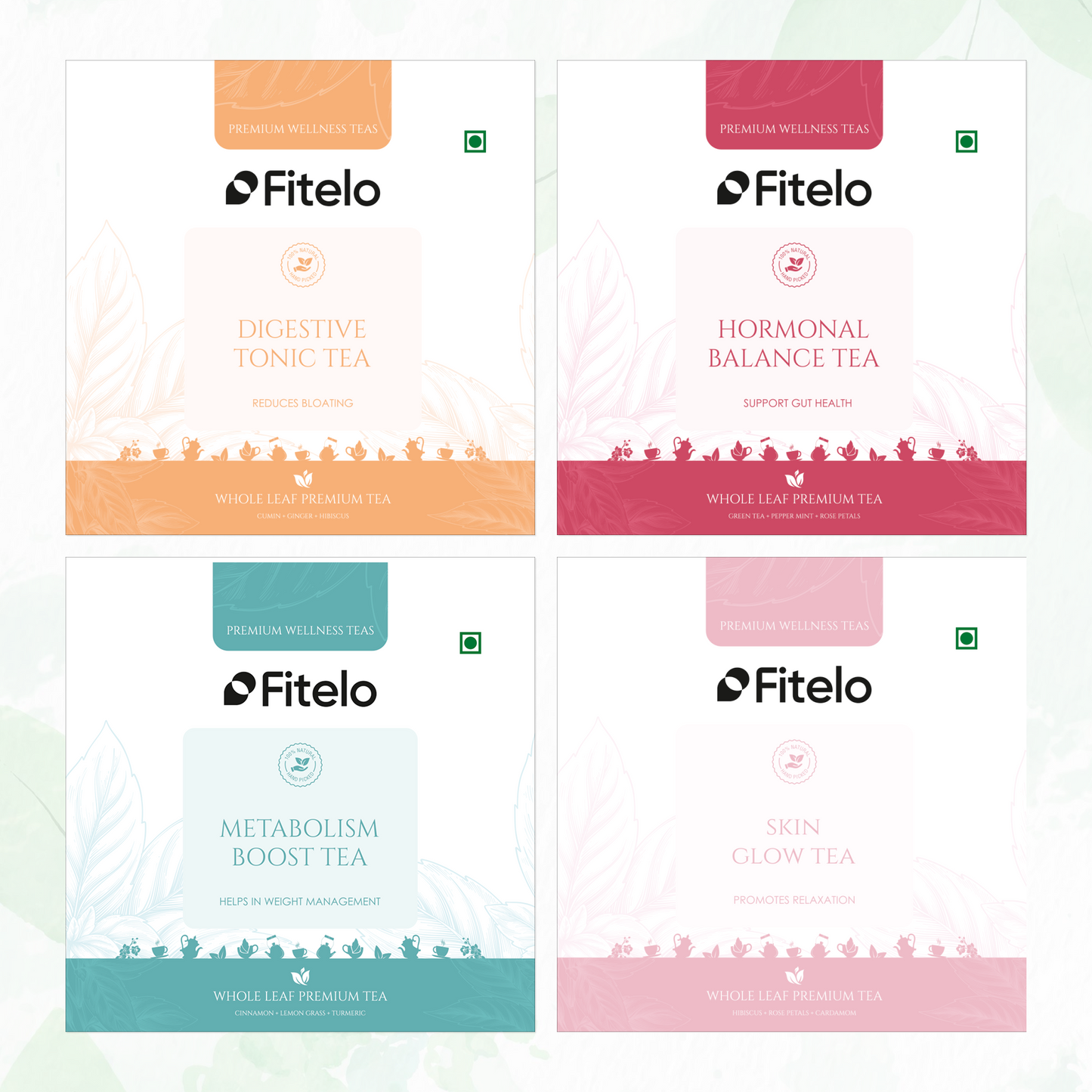 Wellness Teas Combo (Teabags) | 7 Flavors, 6 Bags Each | 42 Teabags