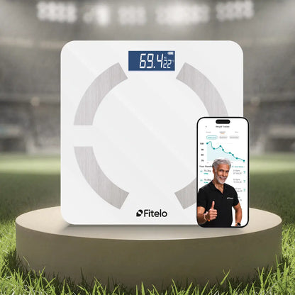 Fitelo Smart Scale | Track 25+ Body Metrics | Track your weight loss journey 🏋️‍♀️ | White