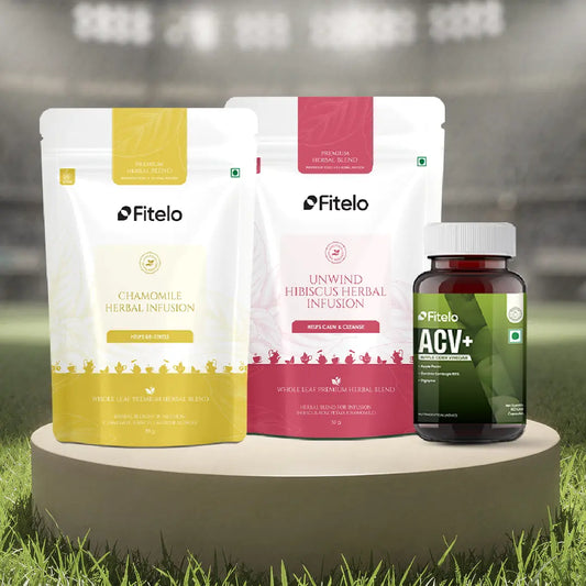 Fitelo Stress Relief & Skin Glow Combo | Calm Mind, Better Digestion & Natural Glow | 1 Month