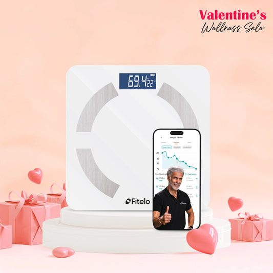 Fitelo Smart Scale | Track 18 Body Metrics | Track your weight loss journey 🏋️‍♀️ | White