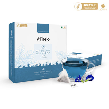 Antioxidant Rich Blue Pea Tea | Pack of 2 | Rich in Antioxidants, Improves Digestion | Helps in weight management | 40 Teabags