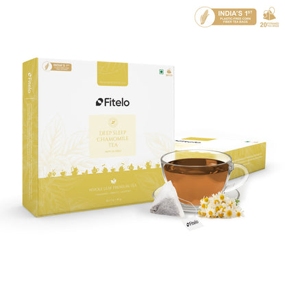 Chamomile+ Deep Sleep Tea | Pack of 2 | Helps in Relaxing Body & Mind | Helps in Relaxation | 40 Teabags