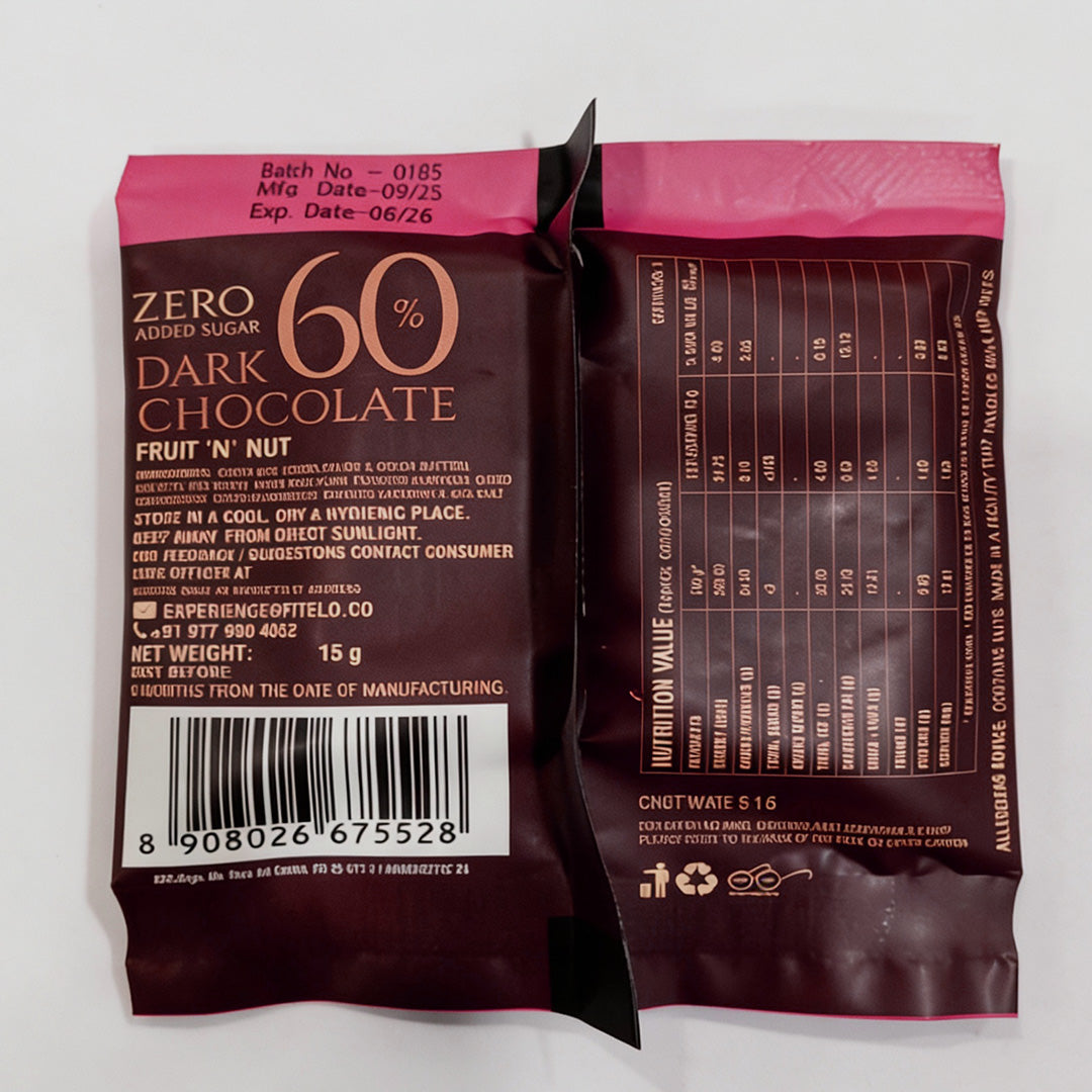Fitelo Zero Added Sugar 60% Dark Chocolate Assorted