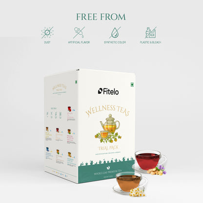 Wellness Teas Combo (Loose Tea) | 7 Flavors | 20g Each | 10 Servings Each | 140g