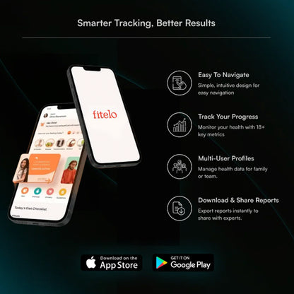 Fitelo Smart Scale 2.0 | Track 25+ Body Metrics | Track your weight loss journey