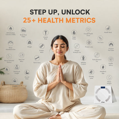 Fitelo Smart Scale | Track 25+ Body Metrics | Track your weight loss journey 🏋️‍♀️ | White