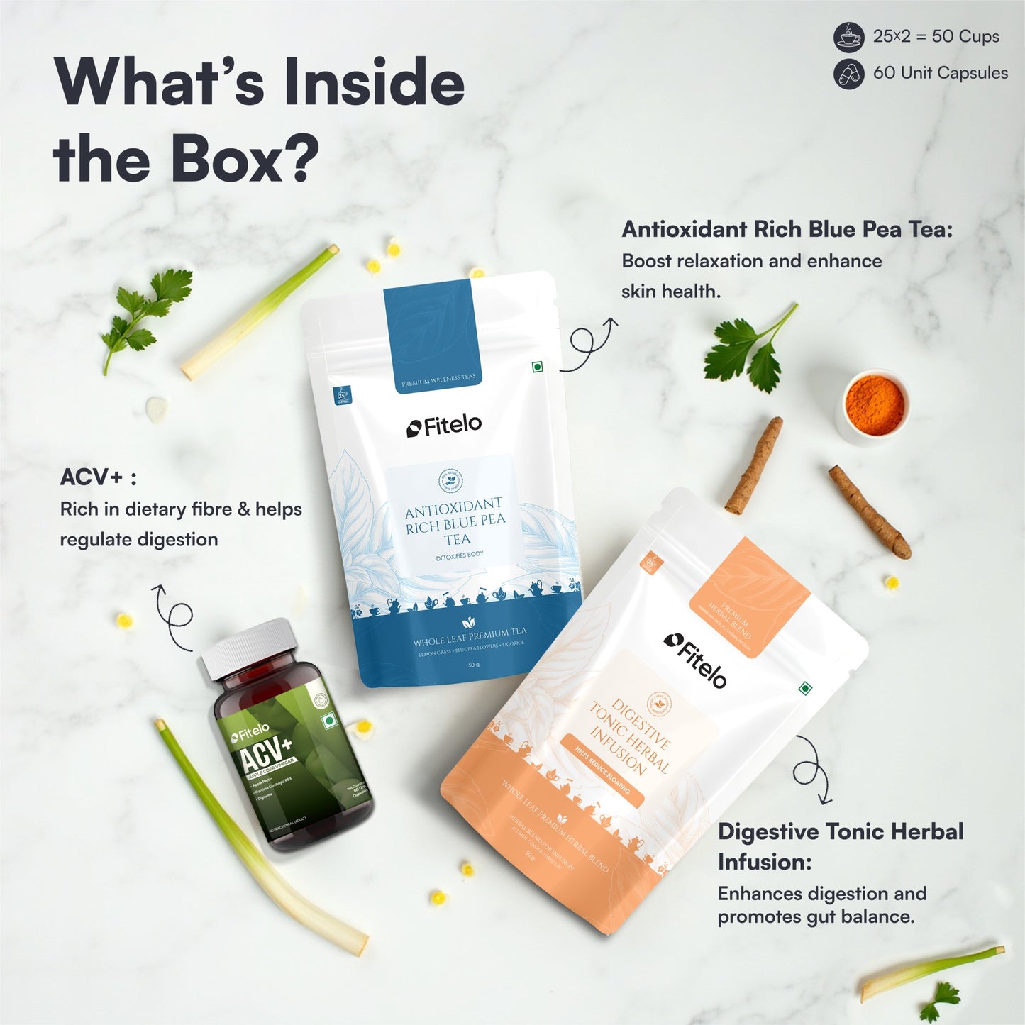 Fitelo Wellness Combo | Digestive Support, Detox & Metabolism Boost | 1 Month