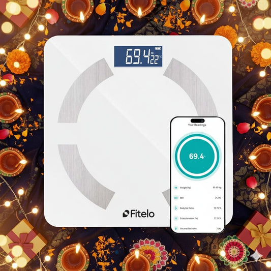 Fitelo Smart Scale | Track 18 Body Metrics | Track your weight loss journey 🏋️‍♀️ | White